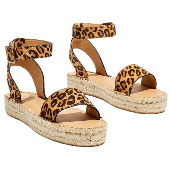 SOLUDOS • Madewell Cadiz Leopard Anthropologie Espadrilles Sandal Includes Box - Picture 1 of 8